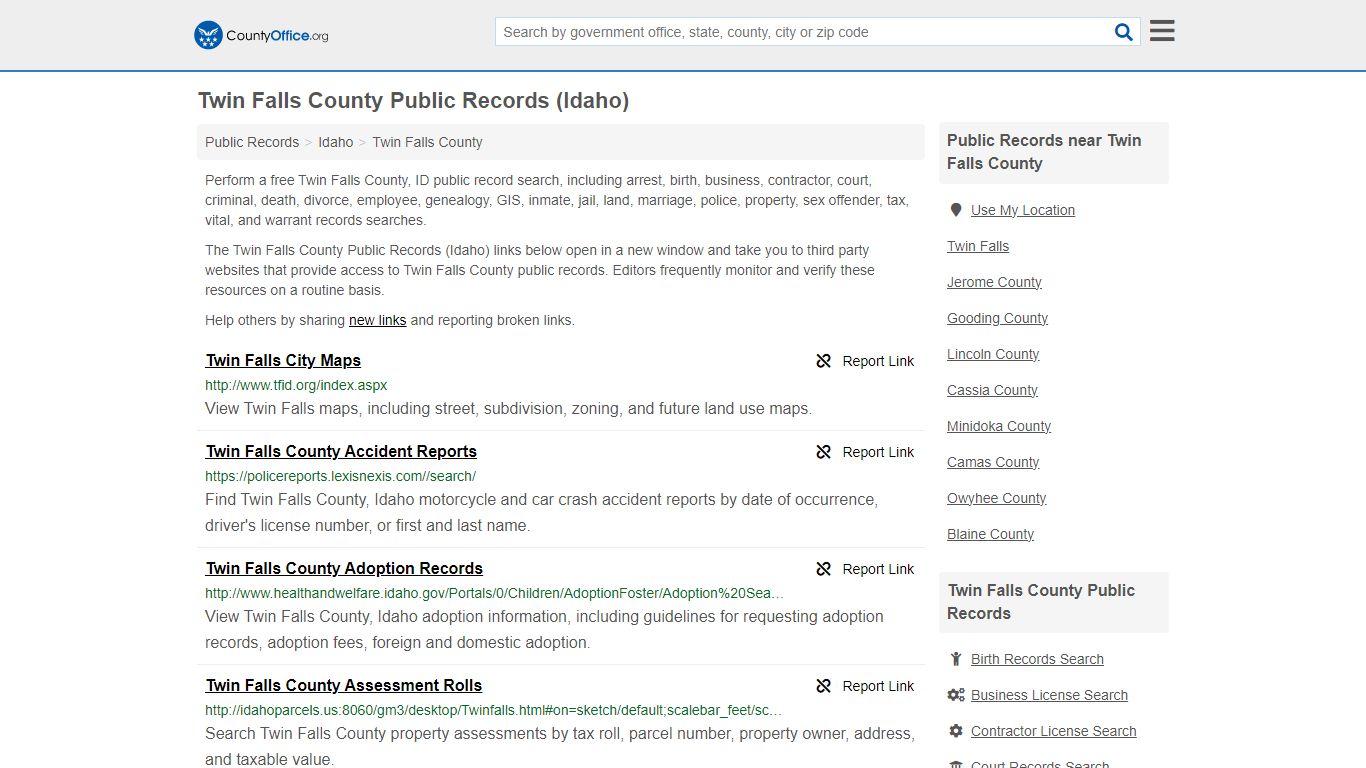 Public Records - Twin Falls County, ID (Business, Criminal, GIS ...