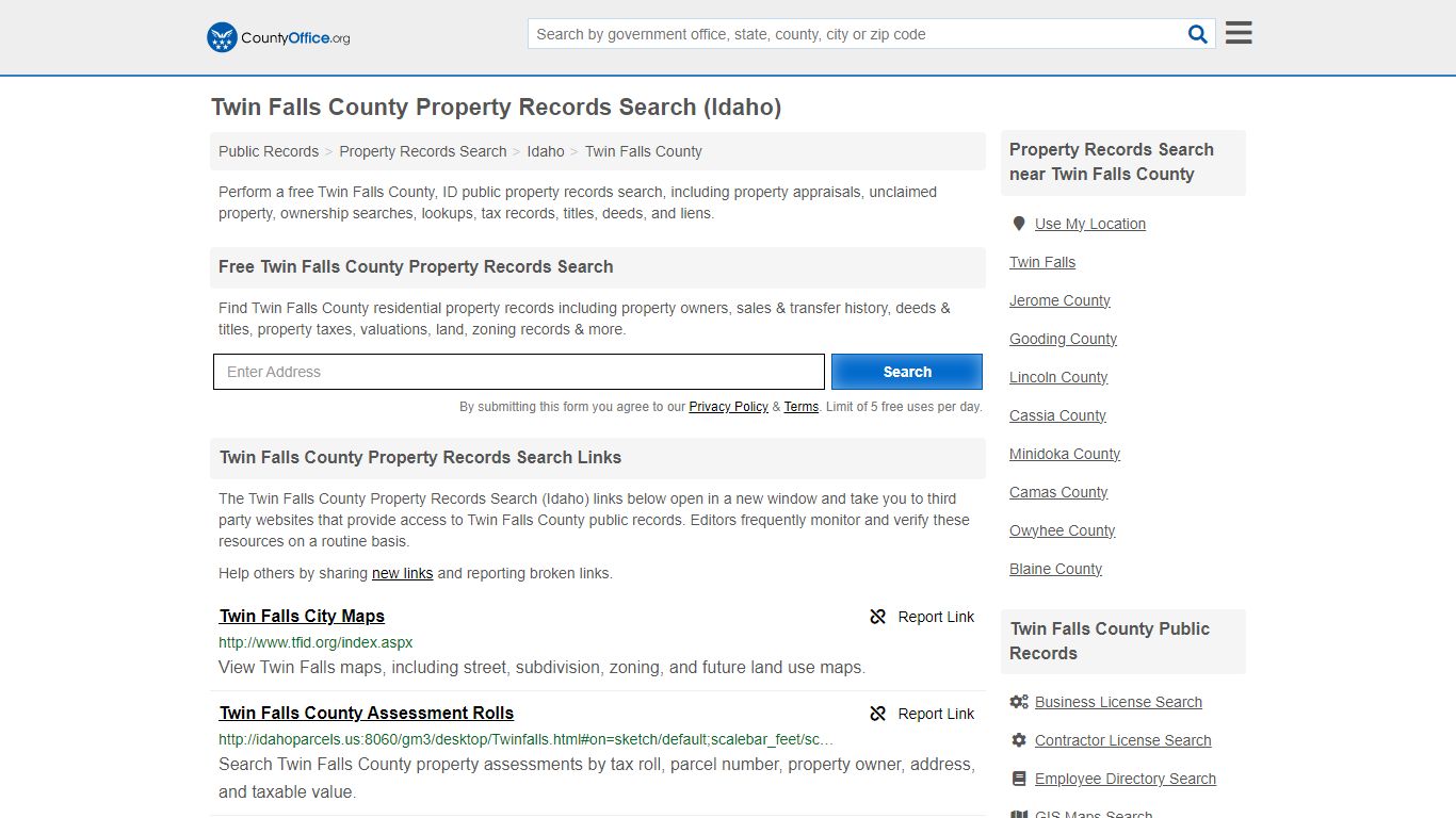 Twin Falls County Property Records Search (Idaho) - County Office